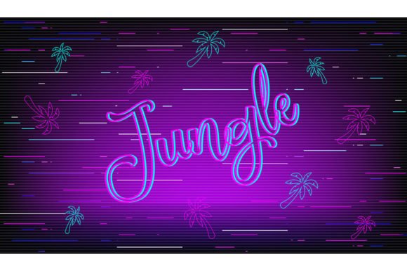 Jungle Retro Futuristic Style Vector