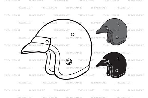 Retro Motorcycle Helmet Embroidery Design