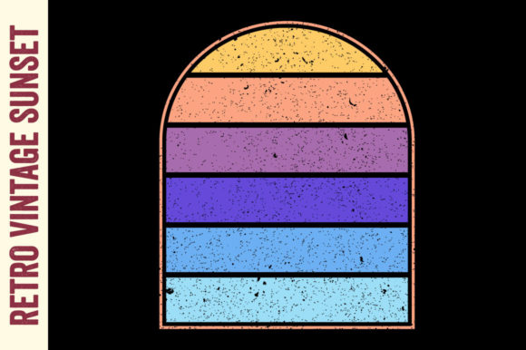 Retro Sunset Rectangle Striped Graphic