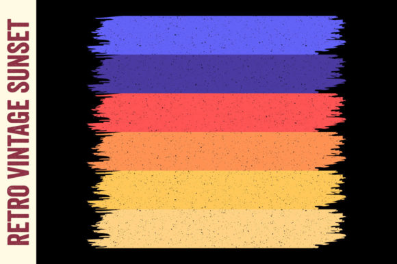 Retro Sunset Vintage Brush Striped