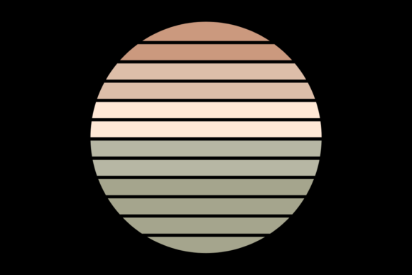 Retro Sunset Vintage Circle Design 01