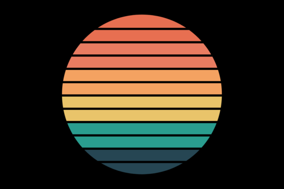 Retro Sunset Vintage Circle Design 02