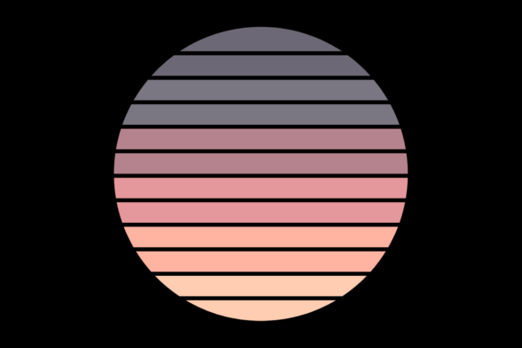 Retro Sunset Vintage Circle Design 03