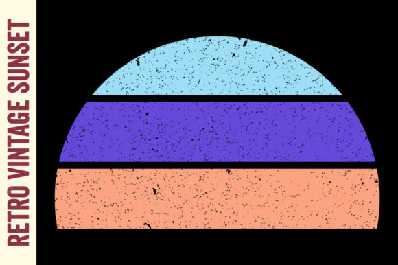 Retro Sunset Vintage Half Circle