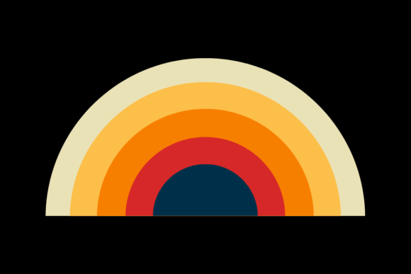 Retro Vintage Sunset - 5 Stripes