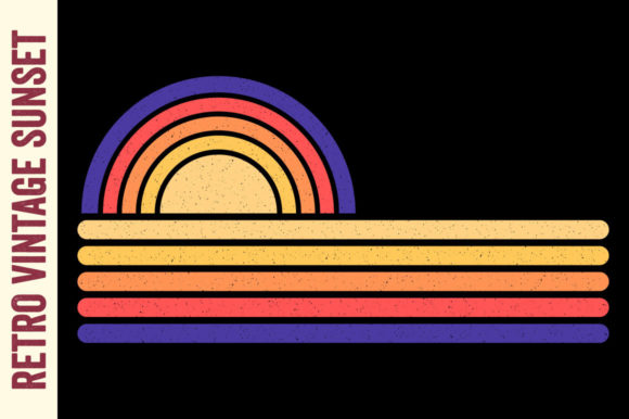 Retro Vintage Sunset Background Grunge