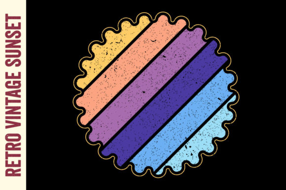 Retro Vintage Sunset Badge Grunge Textur