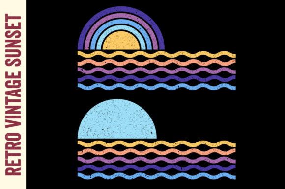 Retro Vintage Sunset Beach Summer 18