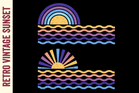 Retro Vintage Sunset Beach Summer 19