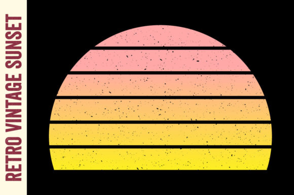 Retro Vintage Sunset Half Circle Texture