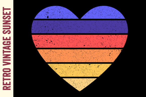 Retro Vintage Sunset Love Grunge Circle