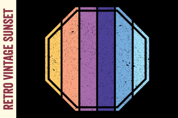 Retro Vintage Sunset Polygon Design
