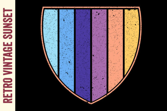 Retro Vintage Sunset Shield 90s