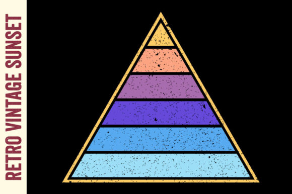 Vintage Retro Sunset Pyramid Graphics