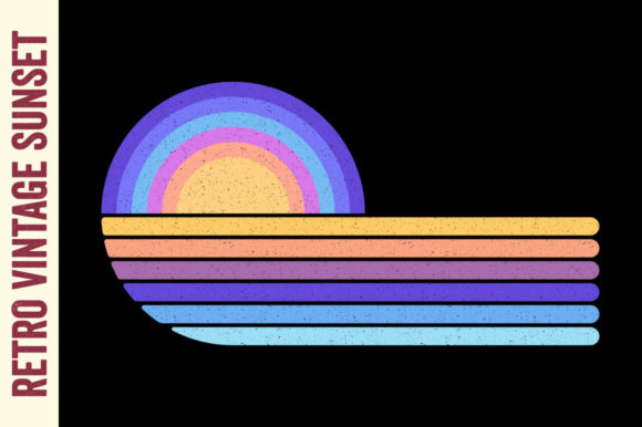 Vintage Retro Sunset Summer Ocean