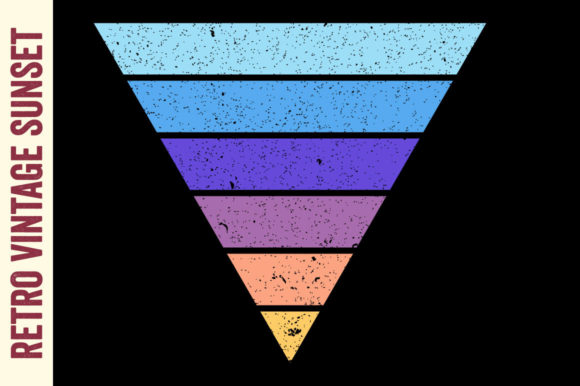 Vintage Retro Sunset Triangle Striped