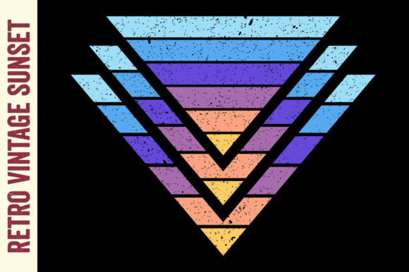 Vintage Retro Sunset Triangle Summer