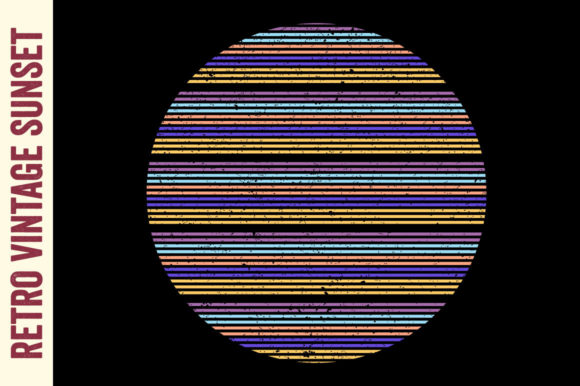 Vintage Sunset Retro Circle Background