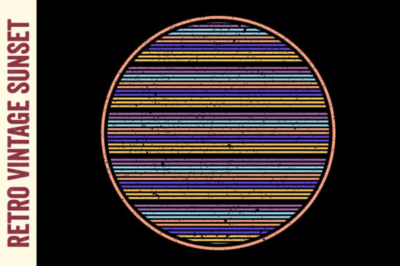 Vintage Sunset Retro Circle Grunge 80s